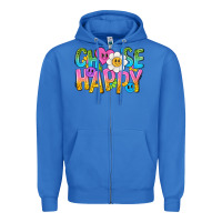 True Royal choose happy with smile Zipper Hoodie - NancyCooperArtShop