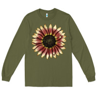 Army Green strawberry blonde sunflower Long Sleeve Tee - LillyAllenDesigns