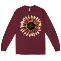 Burgundy strawberry blonde sunflower Long Sleeve Tee - LillyAllenDesigns