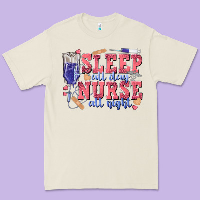 Sleep All Day Nurse All Night Premium Tee Designed By Texasbilliewilder