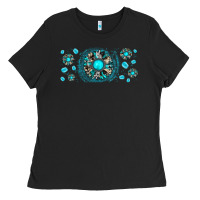 Black turquoise gemstone sunflower Ladies Tee - JahusDesignShop