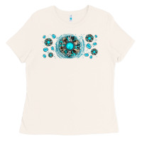 Turquoise Gemstone Sunflower Ladies Tee | Teevron