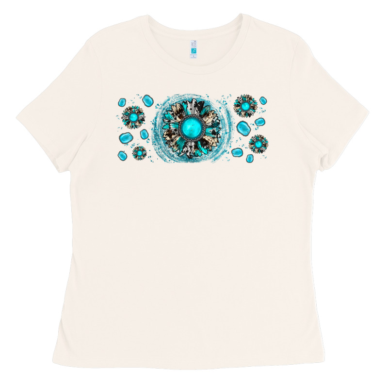 Turquoise Gemstone Sunflower Ladies Tee by JahusDesignShop | Teevron