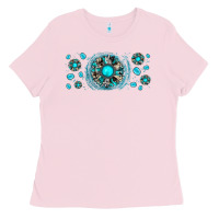 Bubblegum Pink turquoise gemstone sunflower Ladies Tee - JahusDesignShop