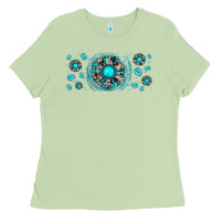 Matcha turquoise gemstone sunflower Ladies Tee - JahusDesignShop