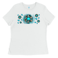 White turquoise gemstone sunflower Ladies Tee - JahusDesignShop