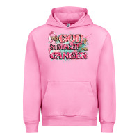 Fuchsia Pink my god is stronger than cancer Urban Hoodie - CowGirlArtShop
