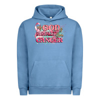 Pigment Pebble Blue my god is stronger than cancer Urban Hoodie - CowGirlArtShop