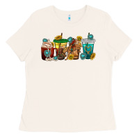 Bone western rodeo coffee cup Ladies Tee - texasbilliewilder