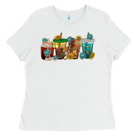 White western rodeo coffee cup Ladies Tee - texasbilliewilder
