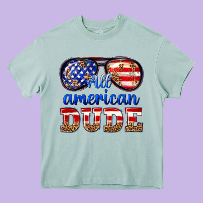 All American Dude Heavy Core Tee Designed By Texasbilliewilder