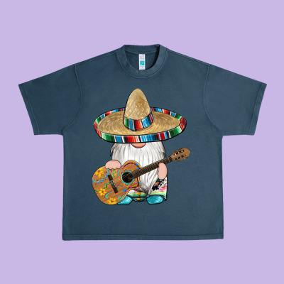 Mexican Gnomes Guitar Sombrero Serape Urban Heavy Tee Designed By Artiststas