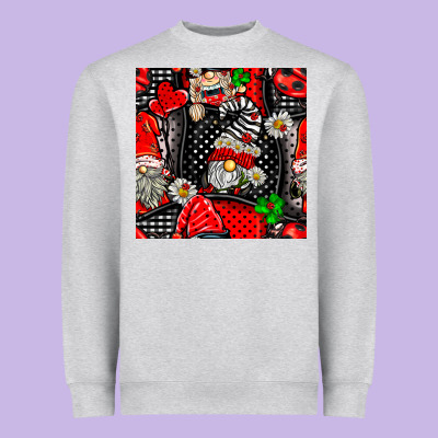 Ladybug Gnomes Seamless Pattern Heavyweight Sweatshirt Designed By Bundleandbundleshop