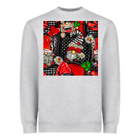 Heather Grey ladybug gnomes seamless pattern Heavyweight Sweatshirt - BundleAndBundleShop