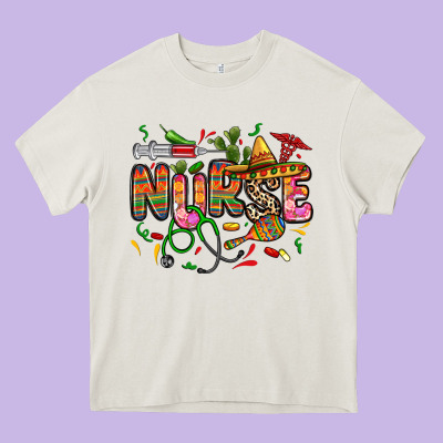 Cinco De Mayo Nurse Heavy Core Tee Designed By Zillion Design Studio