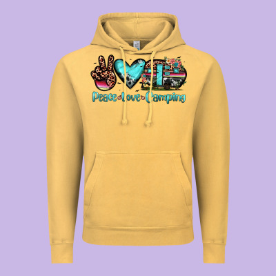 Peace Love Camping Vintage Hoodie Designed By Jahusdesignshop