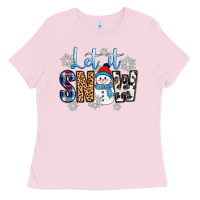 Bubblegum Pink let it snow Ladies Tee - Zillion Design Studio