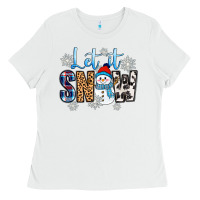 White let it snow Ladies Tee - Zillion Design Studio