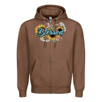 Chestnut blessed Zipper Hoodie - NancyCooperArtShop