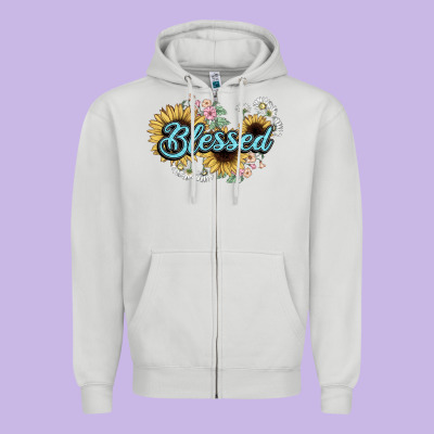 Blessed Zipper Hoodie Designed By Nancycooperartshop
