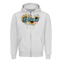Dove Grey blessed Zipper Hoodie - NancyCooperArtShop