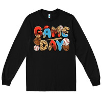 Black game day baseball Long Sleeve Tee - JahusDesignShop