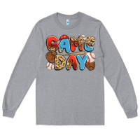 Heather Grey game day baseball Long Sleeve Tee - JahusDesignShop