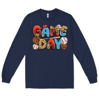 Navy game day baseball Long Sleeve Tee - JahusDesignShop