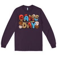 Plum game day baseball Long Sleeve Tee - JahusDesignShop