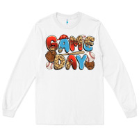White game day baseball Long Sleeve Tee - JahusDesignShop