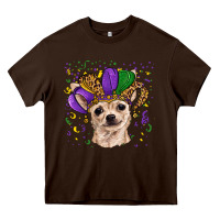Chocolate Brown mardi gras hat chihuahua Heavy Core Tee - RanaPortraitStore