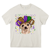 Cream mardi gras hat chihuahua Heavy Core Tee - RanaPortraitStore