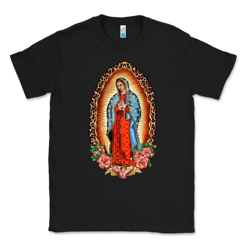 Our Lady Of Guadalupe Leopard And Roses Classic Tee by BarkalooDesign | Teevron