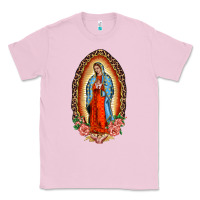 Bubblegum Pink our lady of guadalupe leopard and roses Classic Tee - BarkalooDesign