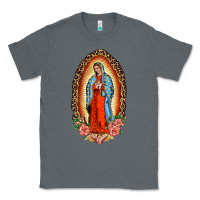 Charcoal Heather our lady of guadalupe leopard and roses Classic Tee - BarkalooDesign