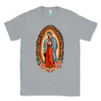 Heather Grey our lady of guadalupe leopard and roses Classic Tee - BarkalooDesign