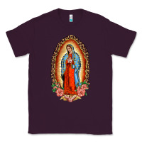 Plum our lady of guadalupe leopard and roses Classic Tee - BarkalooDesign