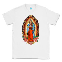 White our lady of guadalupe leopard and roses Classic Tee - BarkalooDesign