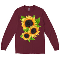 Burgundy treetops sunflower Long Sleeve Tee - LillyAllenDesigns