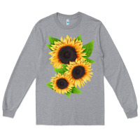 Heather Grey treetops sunflower Long Sleeve Tee - LillyAllenDesigns