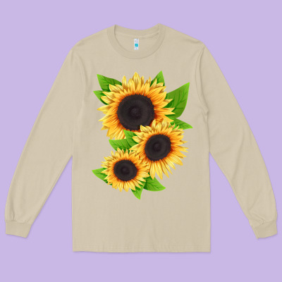 Treetops Sunflower Long Sleeve Tee Designed By Lillyallendesigns