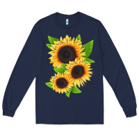 Navy treetops sunflower Long Sleeve Tee - LillyAllenDesigns