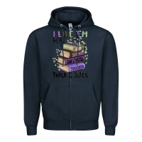 Navy i like them real thick and juicy books Zipper Hoodie - MaliasSmallBusiness