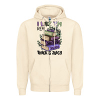 Sandshell i like them real thick and juicy books Zipper Hoodie - MaliasSmallBusiness
