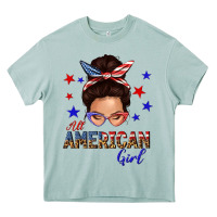 All American Girl Messy Bun Heavy Core Tee | Teevron