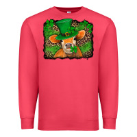 Cardinal st patricks orange cow with leopard background Premium Sweatshirt - Jasminsmagicworld