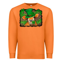 Carrot st patricks orange cow with leopard background Premium Sweatshirt - Jasminsmagicworld