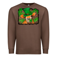 Chestnut st patricks orange cow with leopard background Premium Sweatshirt - Jasminsmagicworld