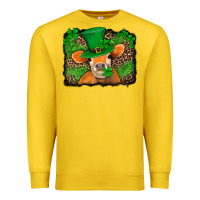 Lemon st patricks orange cow with leopard background Premium Sweatshirt - Jasminsmagicworld