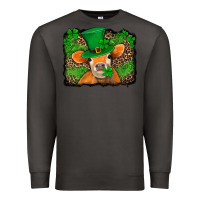 Smoke st patricks orange cow with leopard background Premium Sweatshirt - Jasminsmagicworld